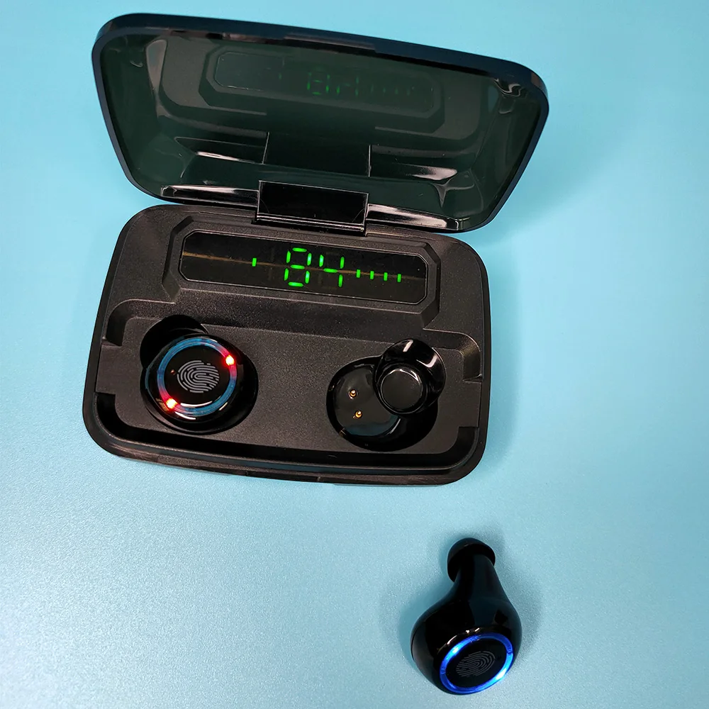 Fast Shipping 2000mAh LED Bluetooth Wireless Earphones Headphones Earbuds TWS Touch Control Sport Headset Noise Cancel Earphone