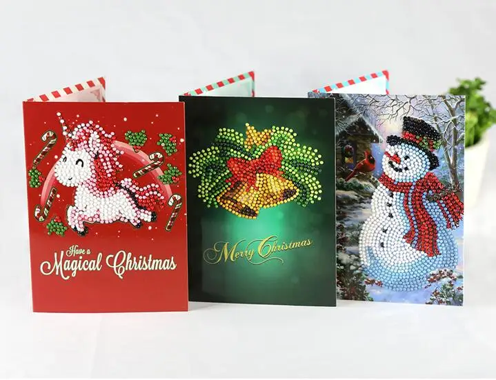 5D DIY бриллиантовый рисунок Рождество открытка Алмазная вышивка Санта поздравительная открытка Алмазная мозаика Рождественский подарок LD563
