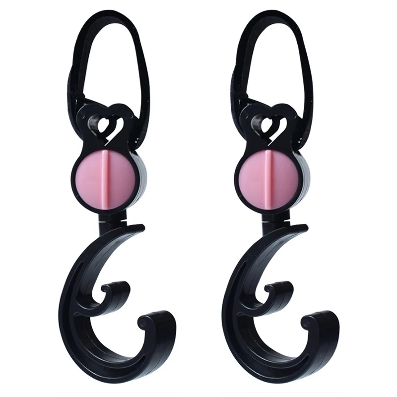 2 PCS/Set Durable  Baby Hanger Baby Bag Stroller Hooks Pram Rotate 360 Degree Cart Hook Accessories Outdoor Convenient