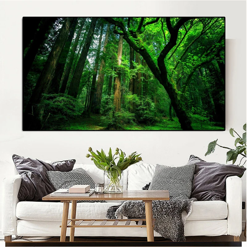 Wall Art Canvas Painting Forest Tree Nature Landscape Posters and Prints Wall Art Pictures For Living Room Cuadros Home Decor