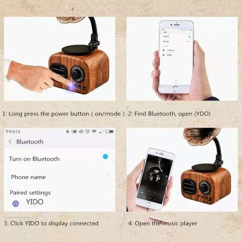 Фонограф мини Bluetooth динамик беспроводной громкий динамик сабвуфер TF fm-радио