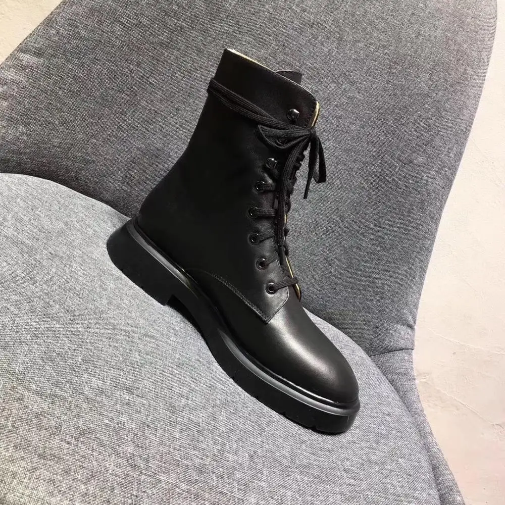 Ботинки martin на плоской подошве с цветочной вышивкой; zapatos mujer; ботильоны из натуральной кожи; зимняя женская обувь со шнуровкой и круглым носком - Цвет: as show