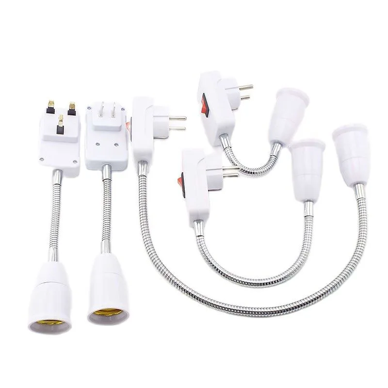 EU/UK Plug Flexible Extend E27 Light Lamp base power socket Bulb Extension Converter Adapter Wall Lamp Holder lamp holder,lamp bulb holder,socket converter,lamp base,lamp socket adapter,lamp socket extender