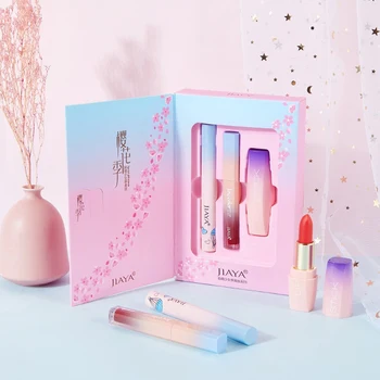 

Makeup Set 3pcs/set Neon Glamour Lipstick Mirror Light Lip Glaze Rolling Up Mascara Lip Makeup Eyes Makeup Set MKXJ