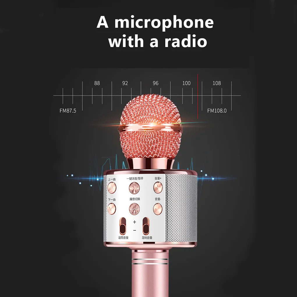 Беспроводной Bluetooth динамик домашний микрофон Микрофон вспышка светодиодный светильник ручной микрофон мобильный телефон музыкальный плеер