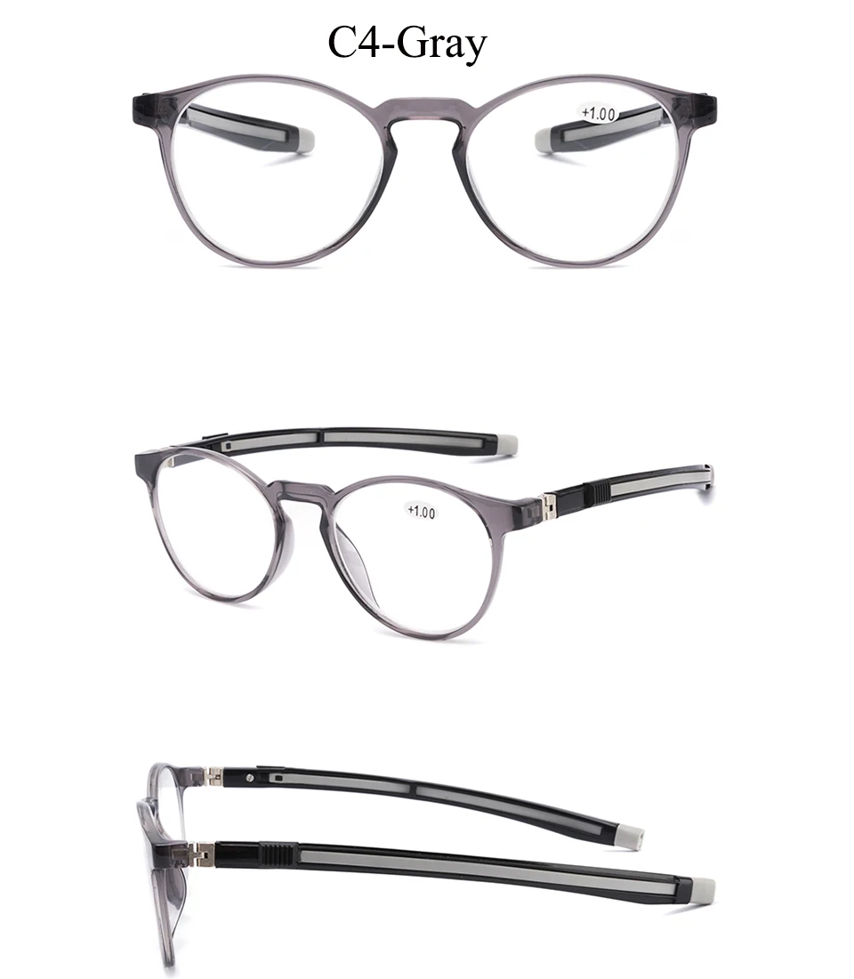 Портативные Магнитные очки для чтения, для мужчин и женщин, унисекс, регулируемые магнитные TR90, круглая оправа, очки для дальнозоркости, линзы по рецепту