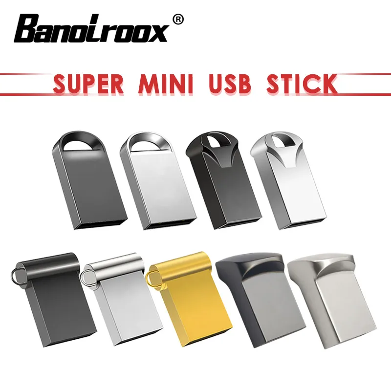 Banolroox Mini USB флэш накопитель металлический Флешка 8 ГБ 16 32 64 Гб 128 брелок флеш флешка