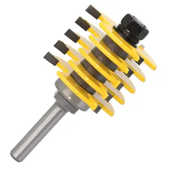 

8mm Shank Adjustable Teeth Finger Joint Router Bit Wood Cutter Industrial Grade Tenon Woodworking Tool