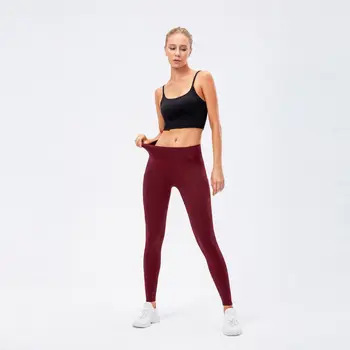 Women Autumn Winter High Waist Warm Sport Trousers Tight-Fitting Training Yoga Fitness Pants With Pocket 2