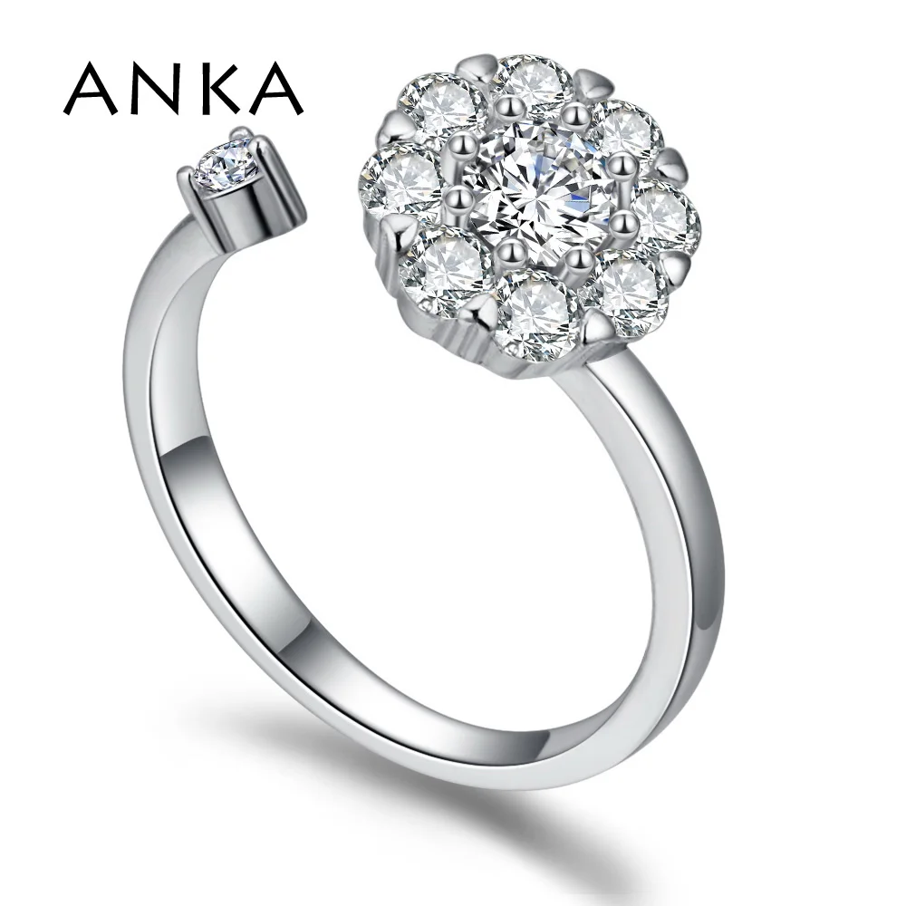 

ANKA New Round CZ Finger Ring Design Cubic Zirconia Part Ring Gift For Women #134050