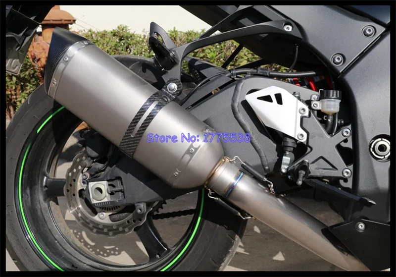 Motorcycle Muffler Exhaust Mid Pipe for ZX-10R 2010-2020 Titanium Alloy Motorcycle Exhaust Muffler Escape Link Pipe for ZX10R - Image 5