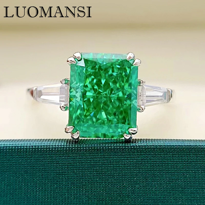 Luomansi 8*10 мм AAAAA зеленая фотография для женщин высокие ювелирные изделия подарок на