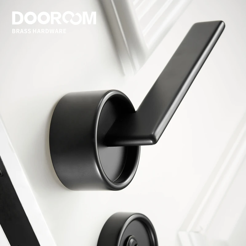 Dooroom латунный дверной замок набор современный черный PVD золотой интерьер спальня