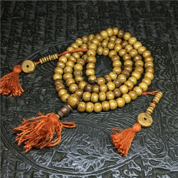 

8mm Tibetan Buddhism 108 bone Prayer Bead Mala Necklace