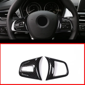

ABS Chrome Carbon Fiber Steering Wheel Button Cover Trim For BMW 2 series 218i F45 F46 & X1 F48 2016-2019 & X2 F47 2016- 2019