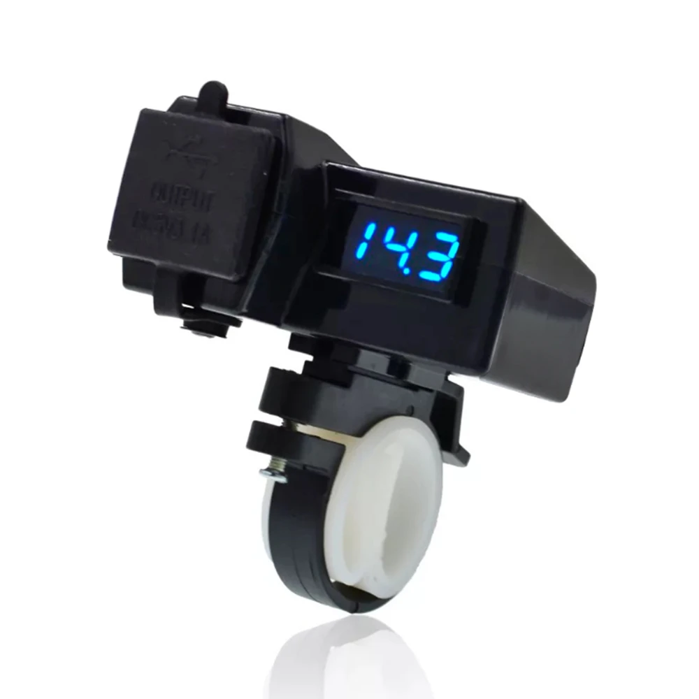 

Waterproof 12V Motorcycle Dual USB Charger Power Adapter Socket Plug With LED Digital Voltmeter Meter Monitor with Switch