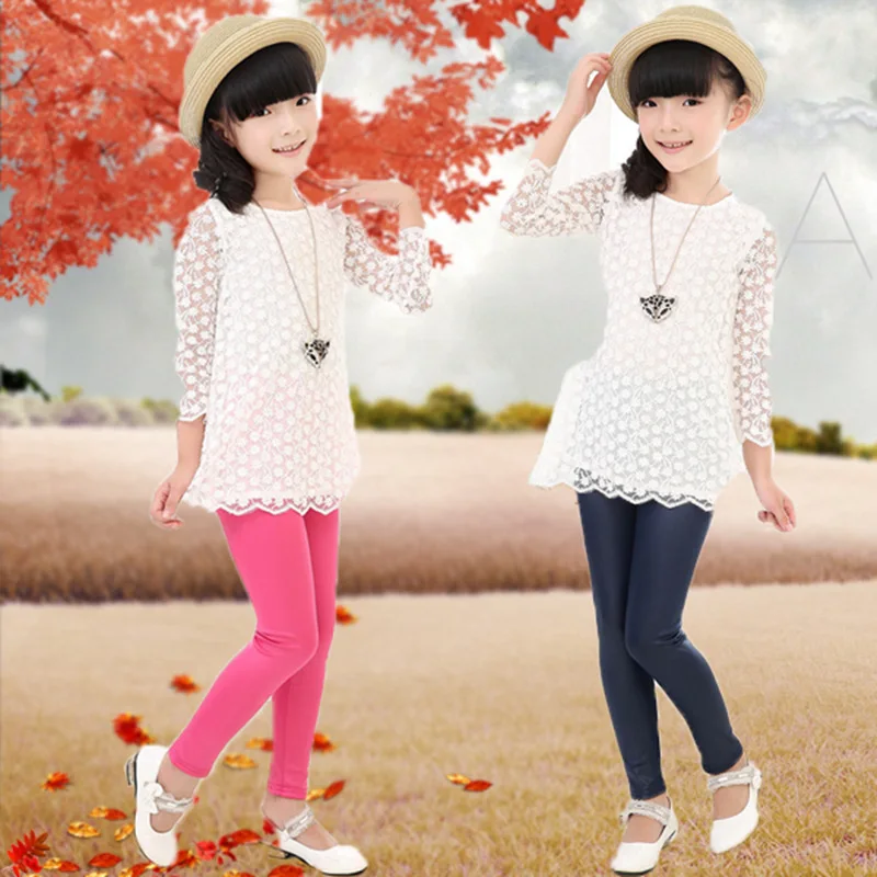 Autumn New Style GIRL'S Leggings Korean-style Slim Fit Elastic Force Leather Pants Winter Warm One-Piece Trousers