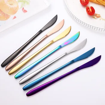 

High Quality Polishing Steak Knife Western Style Dinner Knives Stainless Steel Colourful Dinner Knives Korean Steak Knife