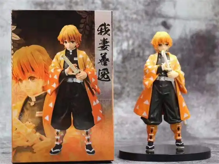 Аниме демон убийца Kimetsu no Yaiba Agatsuma Zenitsu модель куклы игрушки подарки косплей ПВХ фигурка