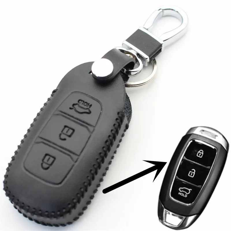 Чехол для ключей XIEAILI из натуральной кожи для hyundai I40/I30/IX25/IX35/Tucson/Verna/Solaris/Elantra/Accent/I45/New Santafe S314 - Название цвета: 11