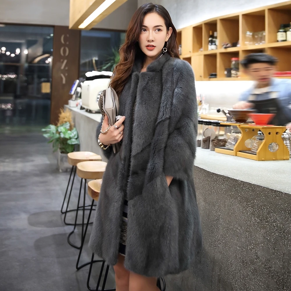 

Mink Real Fur Coat 2020 Winter Jacket Women Natural Luxury Full Pelt Fur Jackets for Women Korean Long Jacket MY3942 s