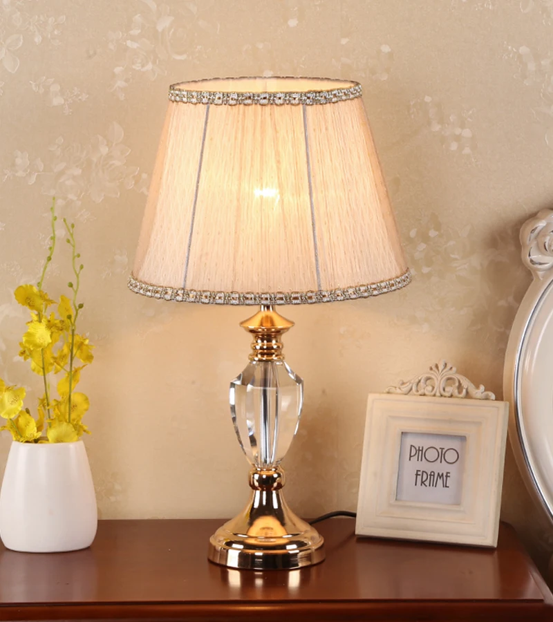 Crystal Table Lamps LED Bedside Desk Lamp Bedroom /Living Room/ Study Book Light / Table Lights E27 EU/AU/US/UK Plug