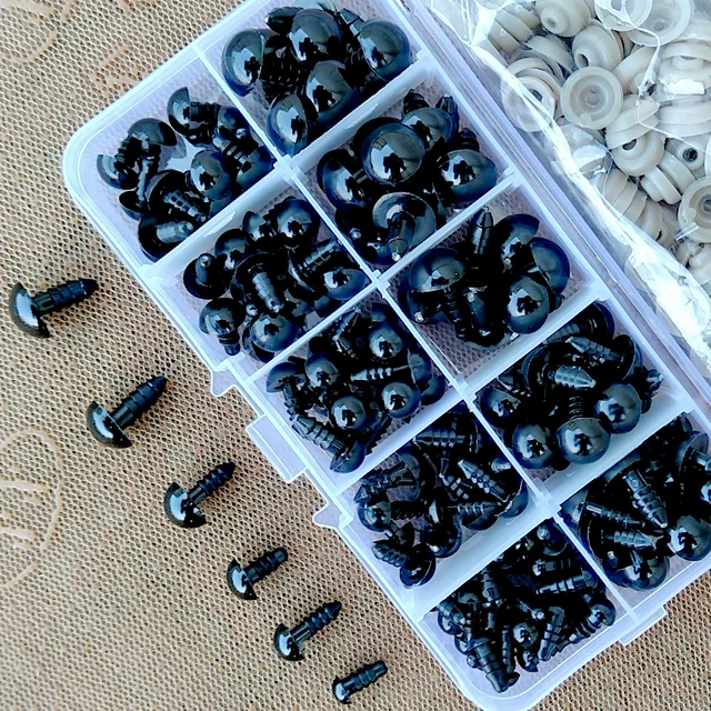 100pcs 6-12mm 8mm 10mm 12mm Black Plastic Crafts Safety Eyes For Teddy Bear Dolls Soft Toy Making Animal Amigurumi Accessories 3