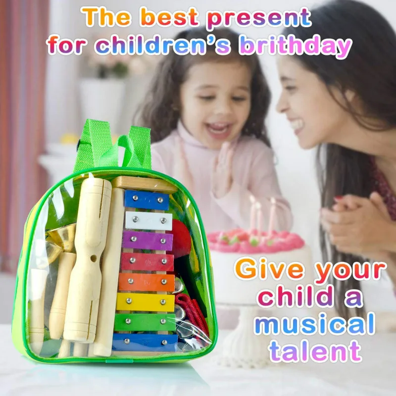 Musicais para a Criança com Bolsa de Transporte Conjunto para Crianças com Xilofone 13 em 1 Novos Instrumentos Música Percussão Brinquedo Faixa Ritmo 2022 1 High Quality Brinquedos e hobbies