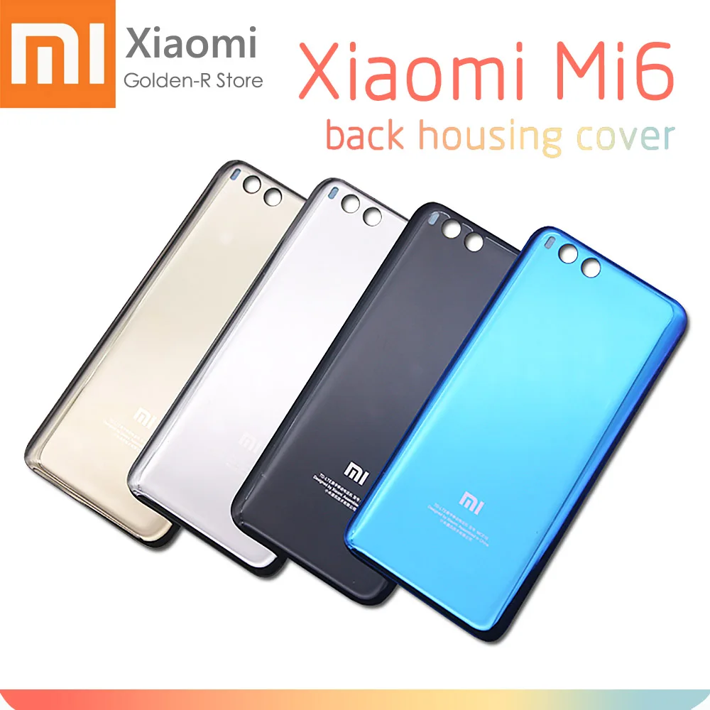 Новый черный белый синий задний корпус для XIAOMI Mi6 задняя крышка Mi 6 стекло замена
