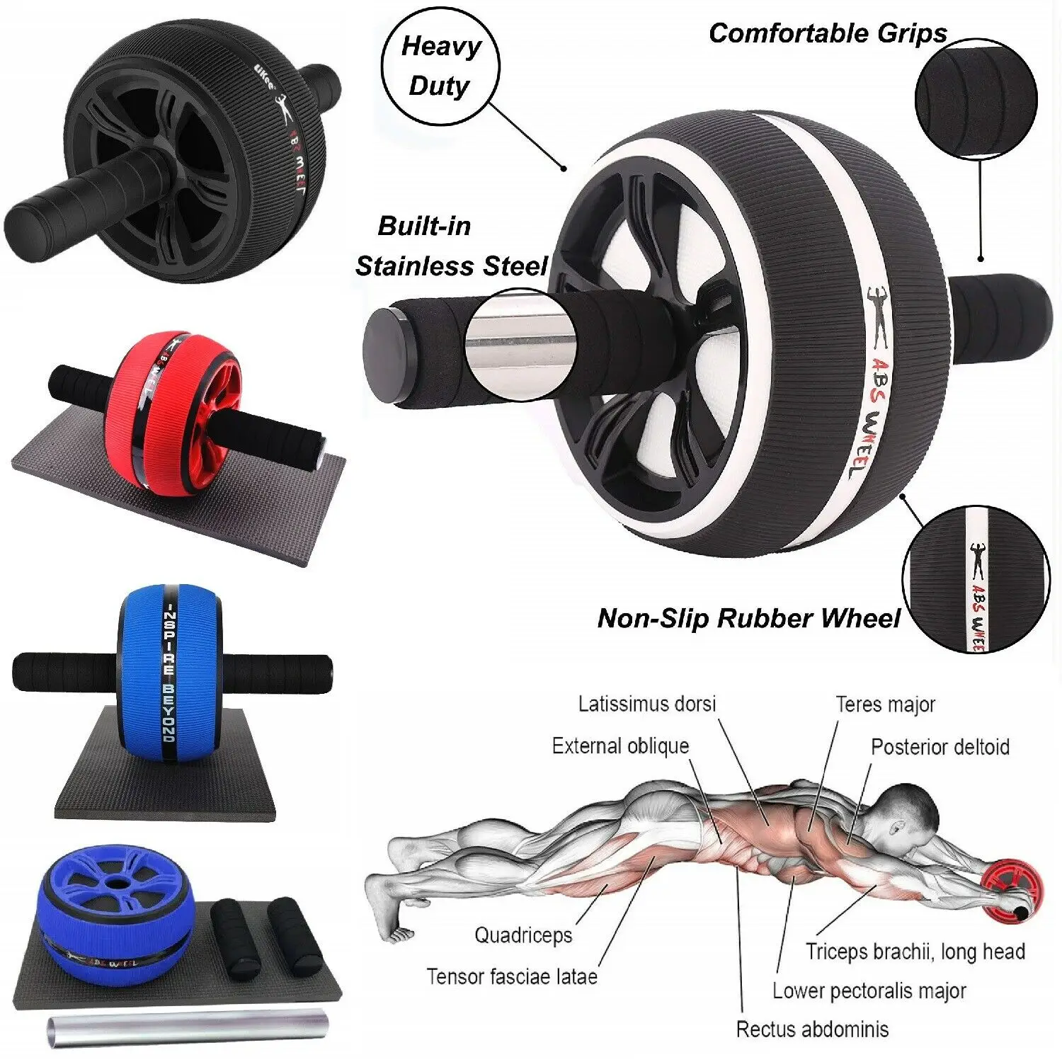 Оборудование для тренажерного зала, ролик для фитнеса, AB, колесо для пресса, для тренировки тела, спортивное оборудование для тренажерного зала