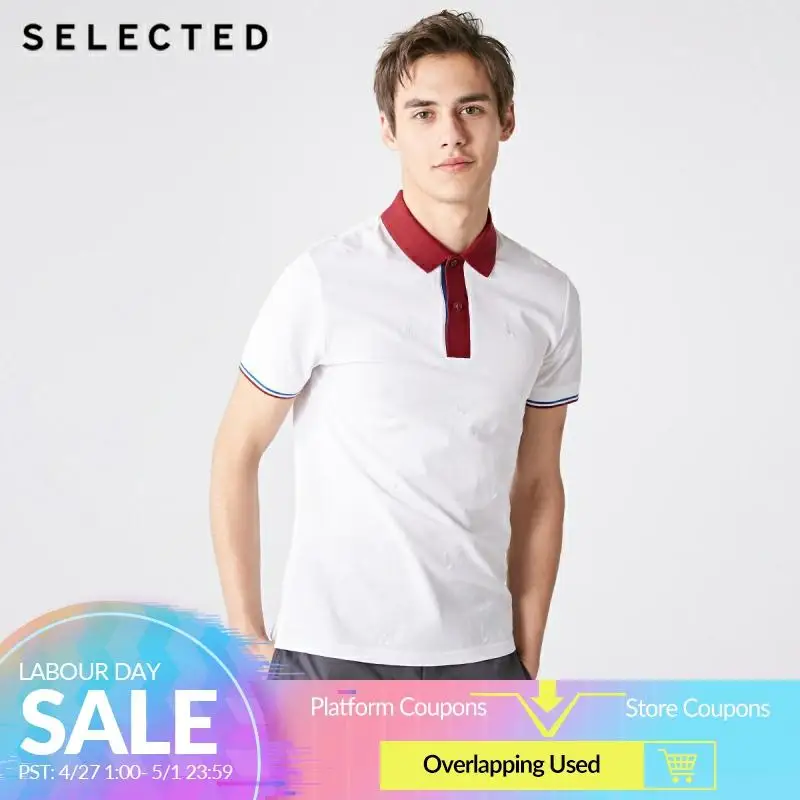 

SELECTED Men's Striped Turn-down Collar Short-sleeved T-shirt S|419106514