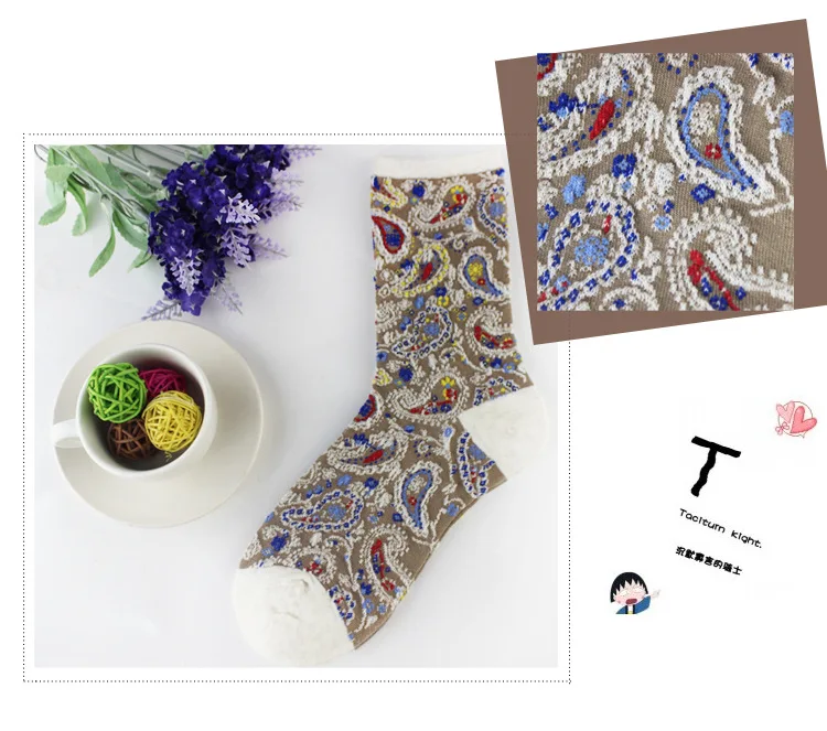 Модная японская винтажная, этнический стиль, художественные носки, рисунок в виде Павлиньего пера, модные носки, милые высококачественные