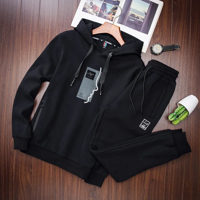 

Spring Hoodie Suit Men's Hooded Pullover Two-Piece Set Spring And Autumn Leisure Sports Suit Men's Korean-style Trend Coat Men's