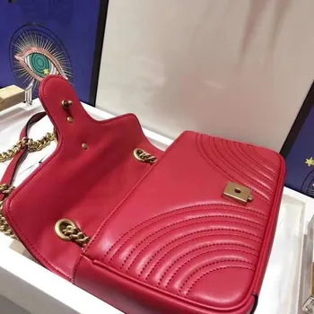 

Fashionable leather gold chain women bag high-end quality design luxury handbag fashionable ladies messenger bag shoulder bag