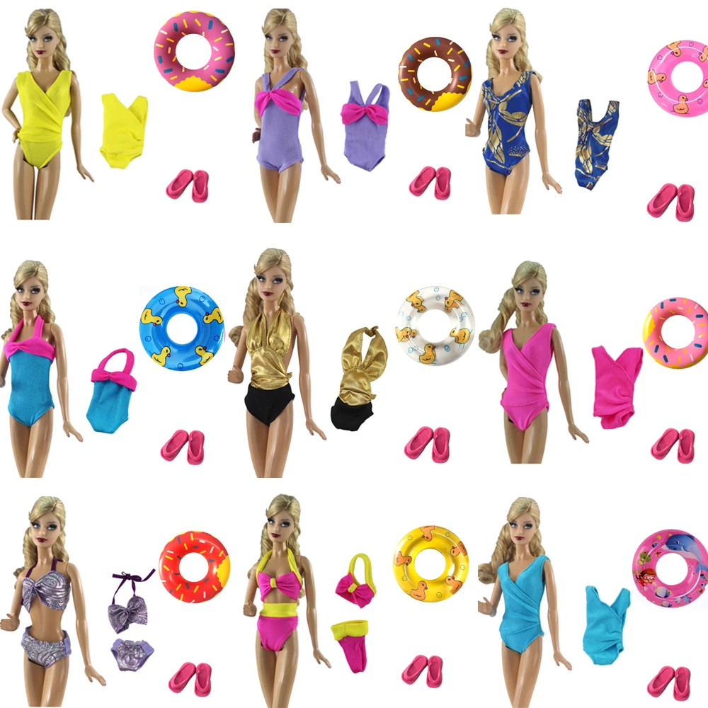 Barbie Doll Clothes Swimwear Swimsuit Slippers Buoy
