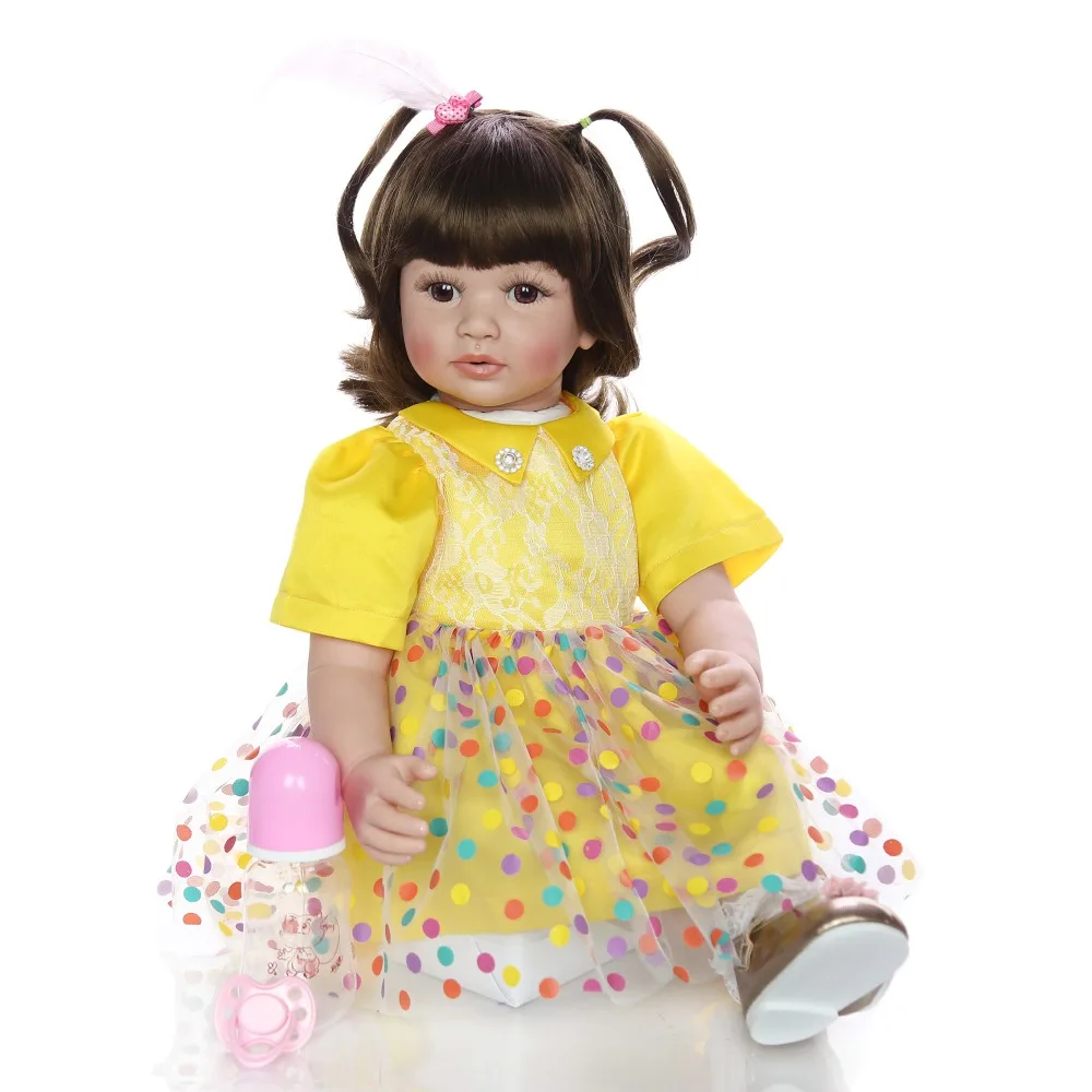 60 см силиконовые игрушки Reborn Baby Doll для детей 24 дюймов виниловый Принцесса младенец получивший новую жизнь девочка bebes reborn подарок