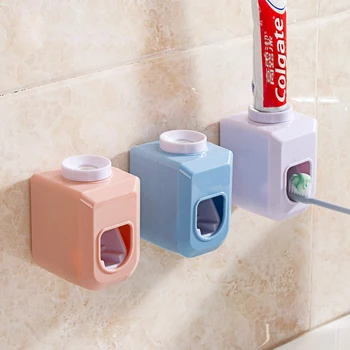 

1 set Automatic toothpaste dispenser Squeezer wall mounted Rack Holder Stand Family Set bathroom Accessories