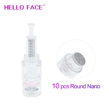 

10 pcs Round Nano Cartridges Screw Micro needle Disposable Replacement Parts Use On Derma Pen