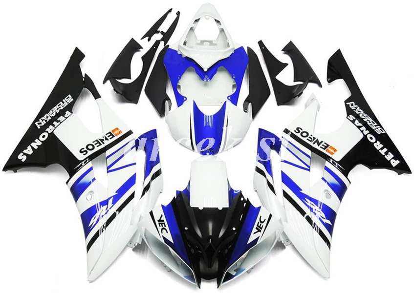 ABS литья под давлением Обтекатели комплект подходит для YAMAHA YZF-R6 2008- 08 09 10 11 12 13 14 15 16 Кузов Набор серый - Цвет: blue white