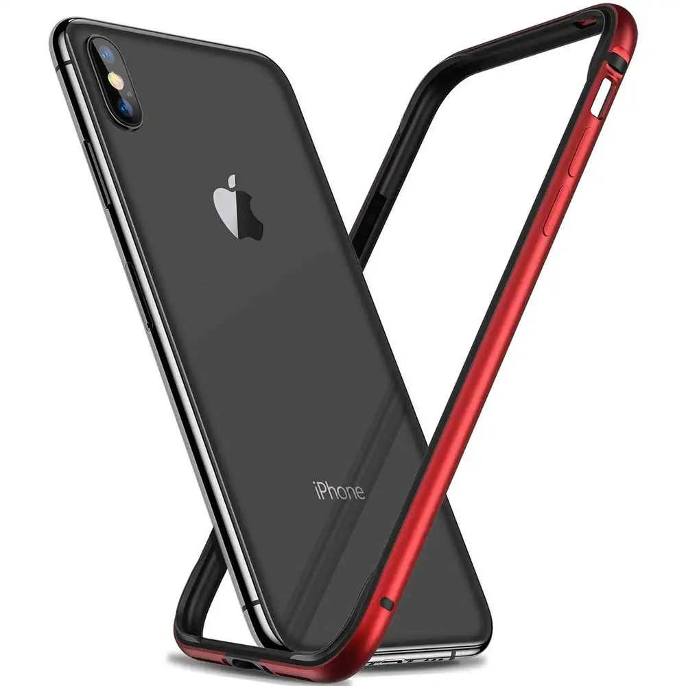 Black red Чехол-бампер для iphone XS MAX XR X XS, Жесткий Тонкий защитный бампер, мягкий ТПУ, внутренняя рамка, чехол для iphone XS MAX - Цвет: Black red