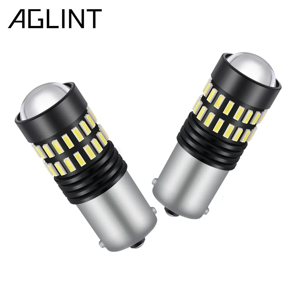 AGLINT 2 шт 1156 светодиодный P21W BA15S автомобильные лампы R5W R10W 4014-48 SMD 12-24V для автомобиля сигнальная лампа поворота Задний фонарь белый желтый красный