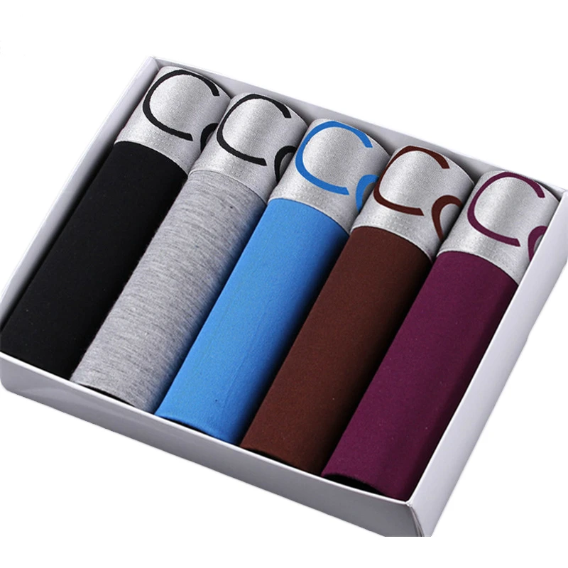 

3/4/5pcs Fashion Boxer Men Underwear Shorts Colorful Breathable Comfort Solid Middle Waist Boxer Hombre Underpants