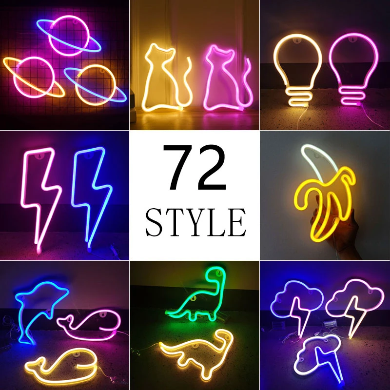 vrije tijd Zorgvuldig lezen Accor Lightning Led Lights | Neon Light Batteries | Led Wall Room Style | Battery  Led Lights - 72 - Aliexpress