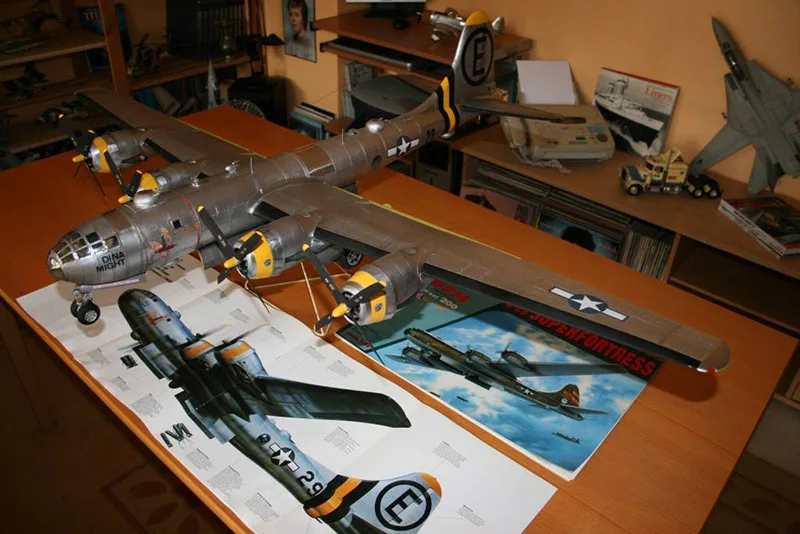 93*65 см B29 супер Aerial Fortress Bomber самолет DIY 3D бумажная карточка модель Конструкторы строительные игрушки развивающие