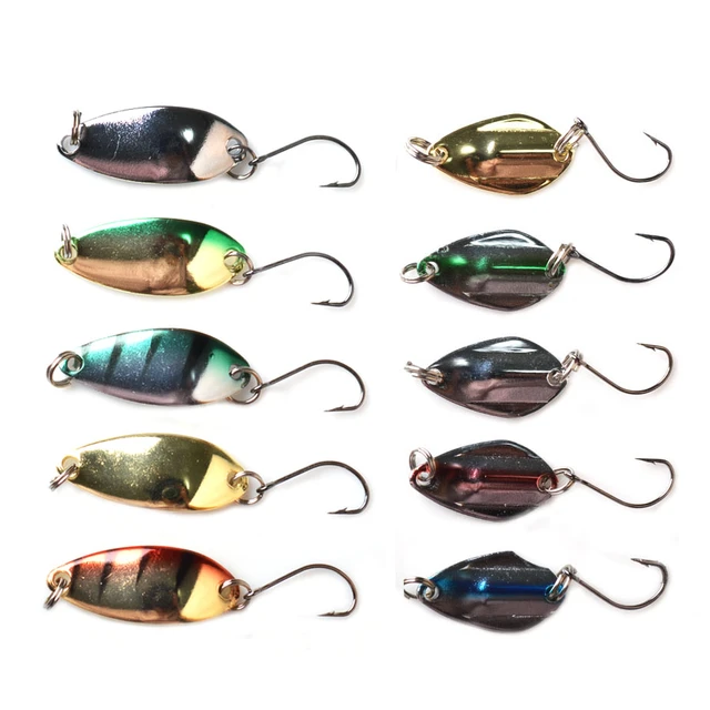 Toma 10pcs Metal Spoon Baits Fishing Spinner Metal Lure Trout