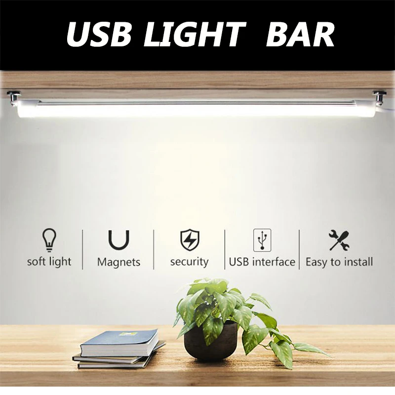 5V Modern Table Lamp with Usb Port 3W/5W Dimmable LED Reading Book Light Super Bright Bar for Kitchen Office Study | Лампы и освещение