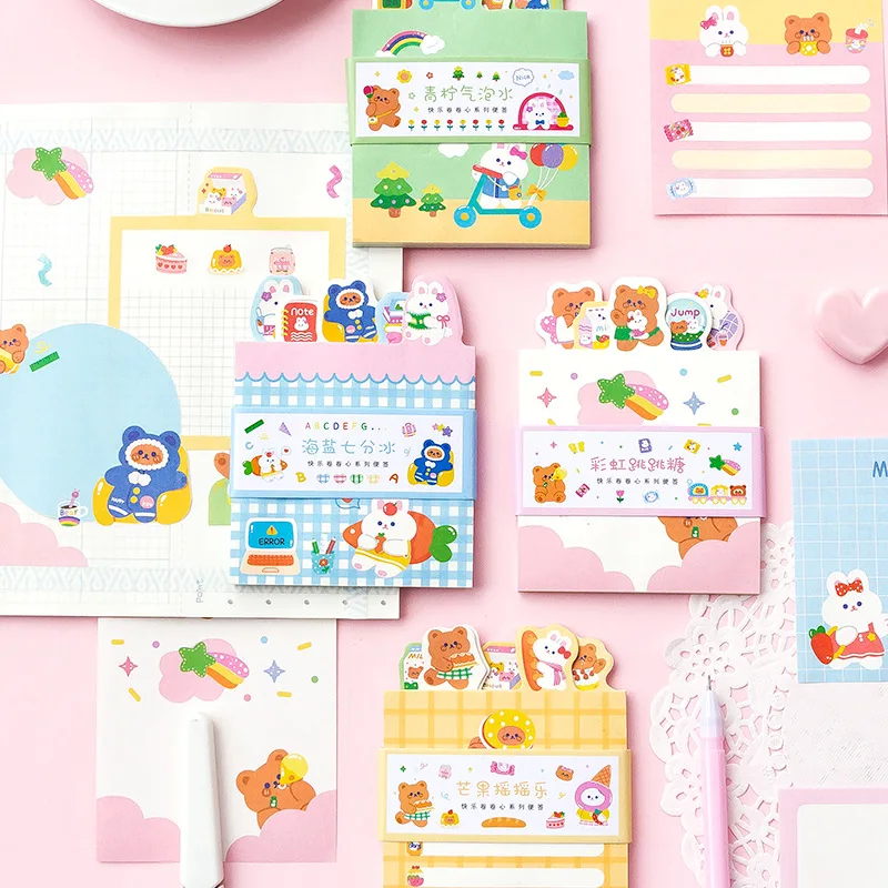 

20 pcs/lot Kawaii Bear Memo pad Sticky Notes Cute N Times Stationery Label Notepad Bookmark Post school supplies