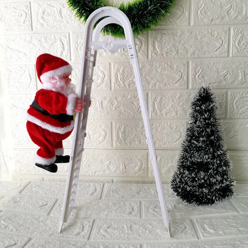 Милые музыкальные рождественские Санты, Клаус, электрическая подъемная подвесная лестница, украшения для рождественской елки, забавные новогодние подарки для детей - Цвет: C