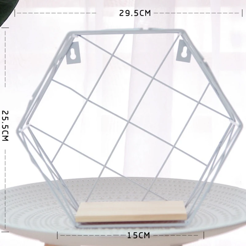 Железная сетка настенная полка комбинированная настенная подвесная геометрическая фигура для украшения стен гостиной спальни скандинавские стойки
