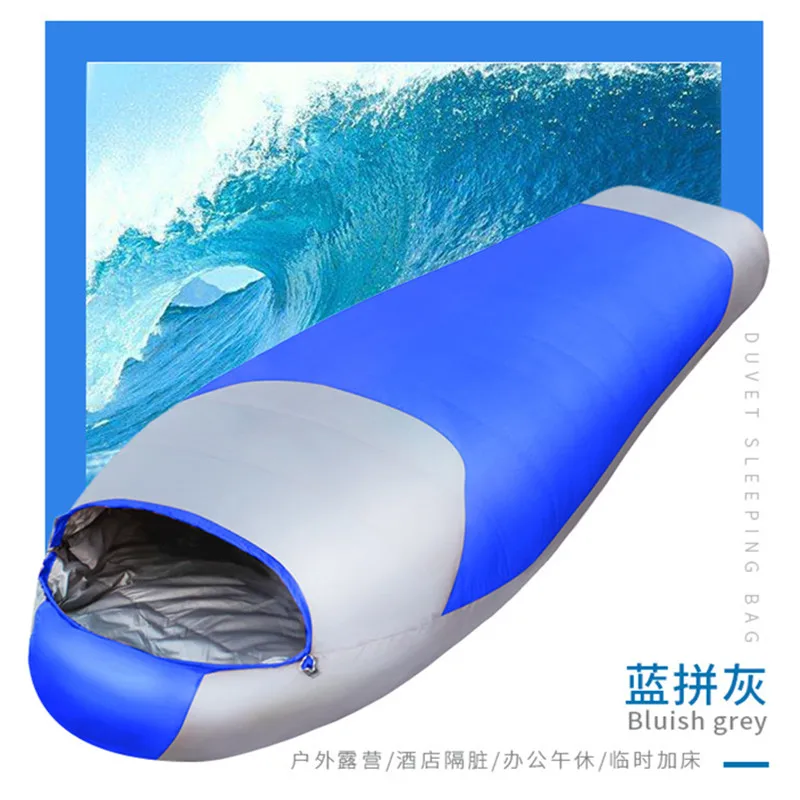 Зимний спальный мешок толстый теплый мешок для сна Открытый Взрослый мумий спальный мешок оборудование для кемпинга - Цвет: blue